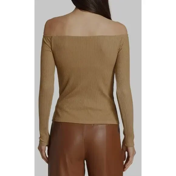 Enza Coste A Coste Off The Shoulder Knit Pullover Top in Sand | S - Picture 2 of 6